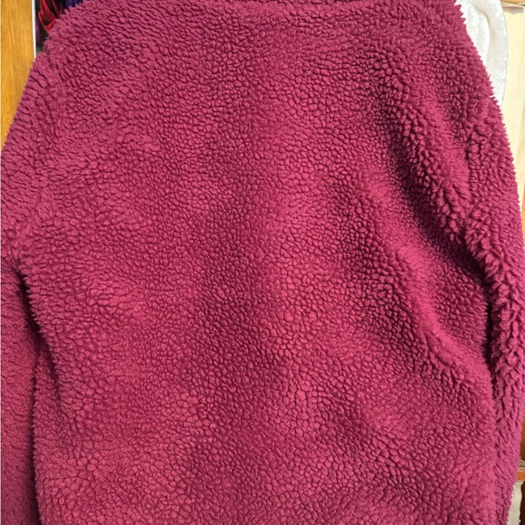 Ivory Ella Burgundy Sherpa Jacket. Size Medium. - Picture 5 of 13